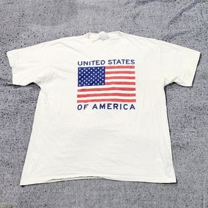 Vintage 90's United States of America Flag Graphic Print Mens Tee size XL